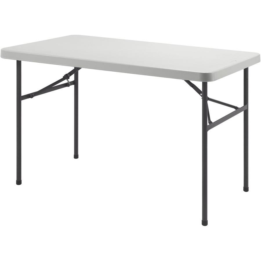 Lorell Ultra-Lite Banquet Table - Light Gray Rectangle Top - Dark Gray Base - 450 lb Capacity x 48" Table Top Width x 30" Table Top Depth x 2" Table Top Thickness - 29" Height - Gray - High-density Po. Picture 12