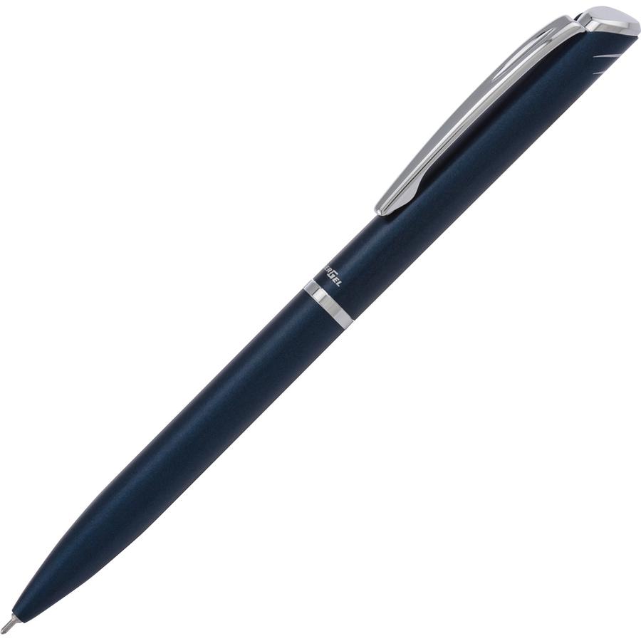 Pentel Style Liquid Gel Pen - 0.7 mm Pen Point Size - Refillable - Retractable - Black Gel-based Ink - Blue Metal Barrel - 1 Each. Picture 3