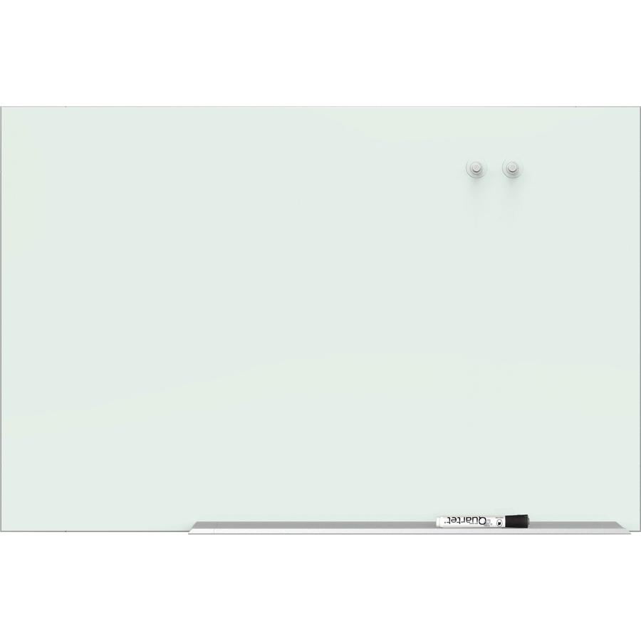 Quartet Element Framed Magnetic Dry-Erase Board - 85" (7.1 ft) Width x 48" (4 ft) Height - White Tempered Glass Surface - Aluminum Frame - Rectangle - Mount - Assembly Required - 1 Each. Picture 2