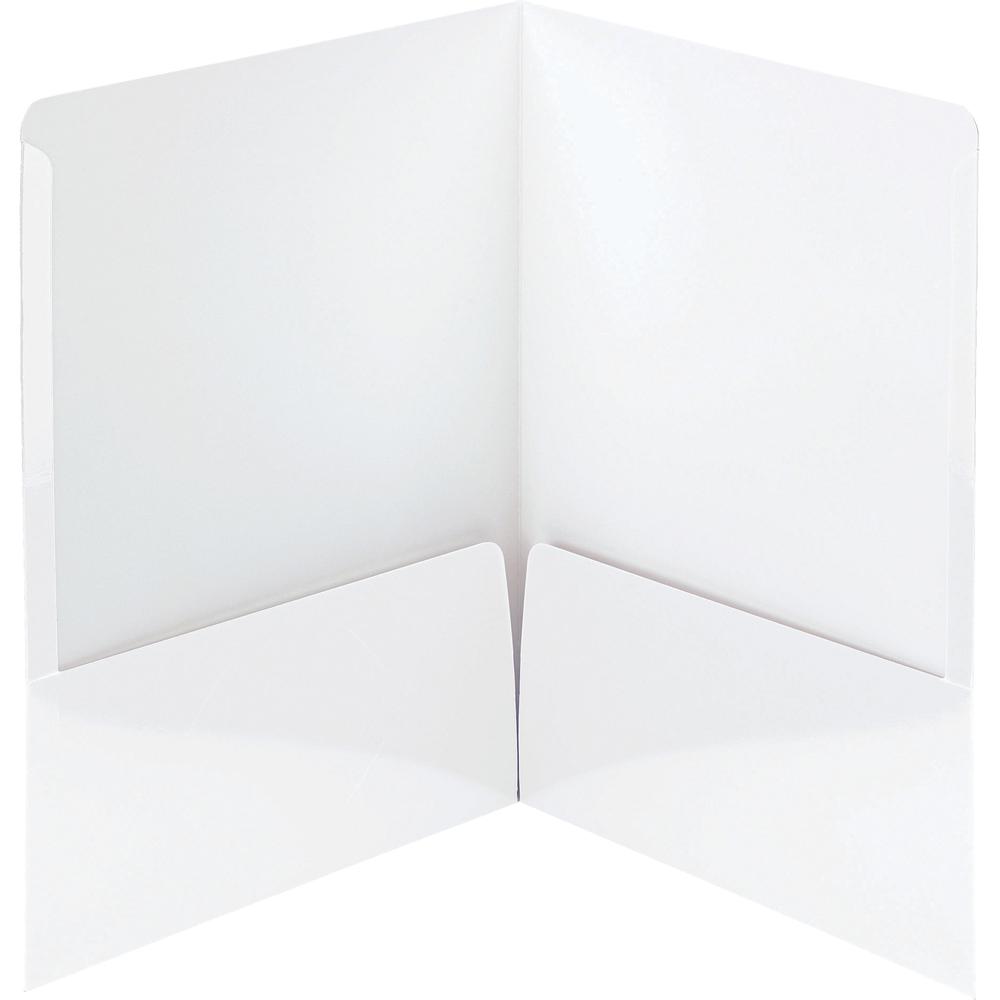 Smead Letter Pocket Folder - 8 1/2" x 11" - 2 Pocket(s) - White - 25 / Box. Picture 2