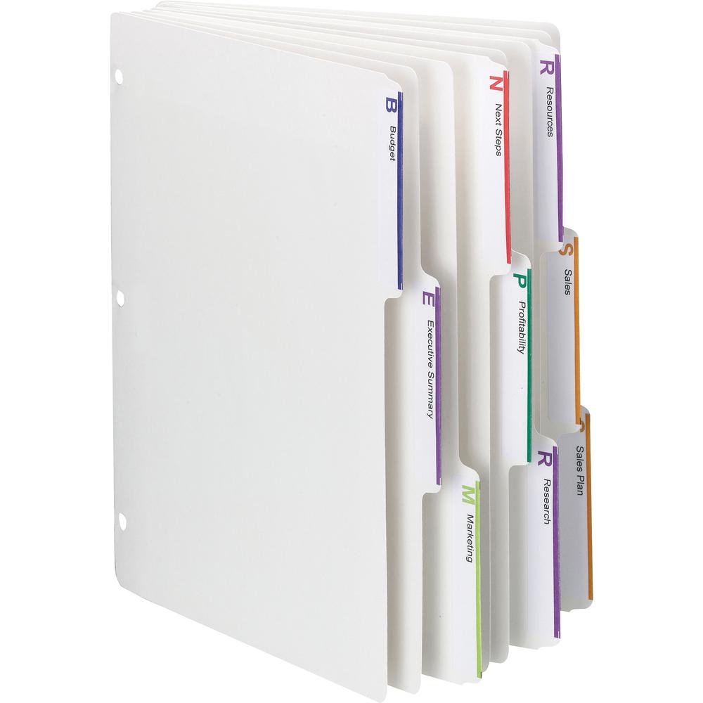 Smead Viewables 3-Ring Binder Index Dividers - Letter - 8.50" Width x 11" Length - White Divider - Recycled - 25 / Box. Picture 2