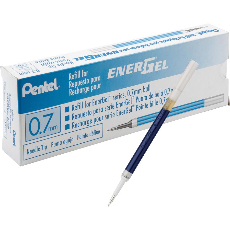 EnerGel Retractable Liquid Pen Refills - 0.70 mm, Medium Point - Blue Ink - Smudge Proof, Smear Proof, Quick-drying Ink, Glob-free, Smooth Writing - 12 / Box. Picture 2