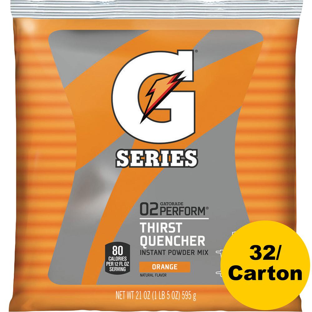 Gatorade Orange Thirst Quencher Powder Mix - Powder - 1.31 lb - 2.50 gal Maximum Yield - Pouch - 32 / Carton. Picture 2