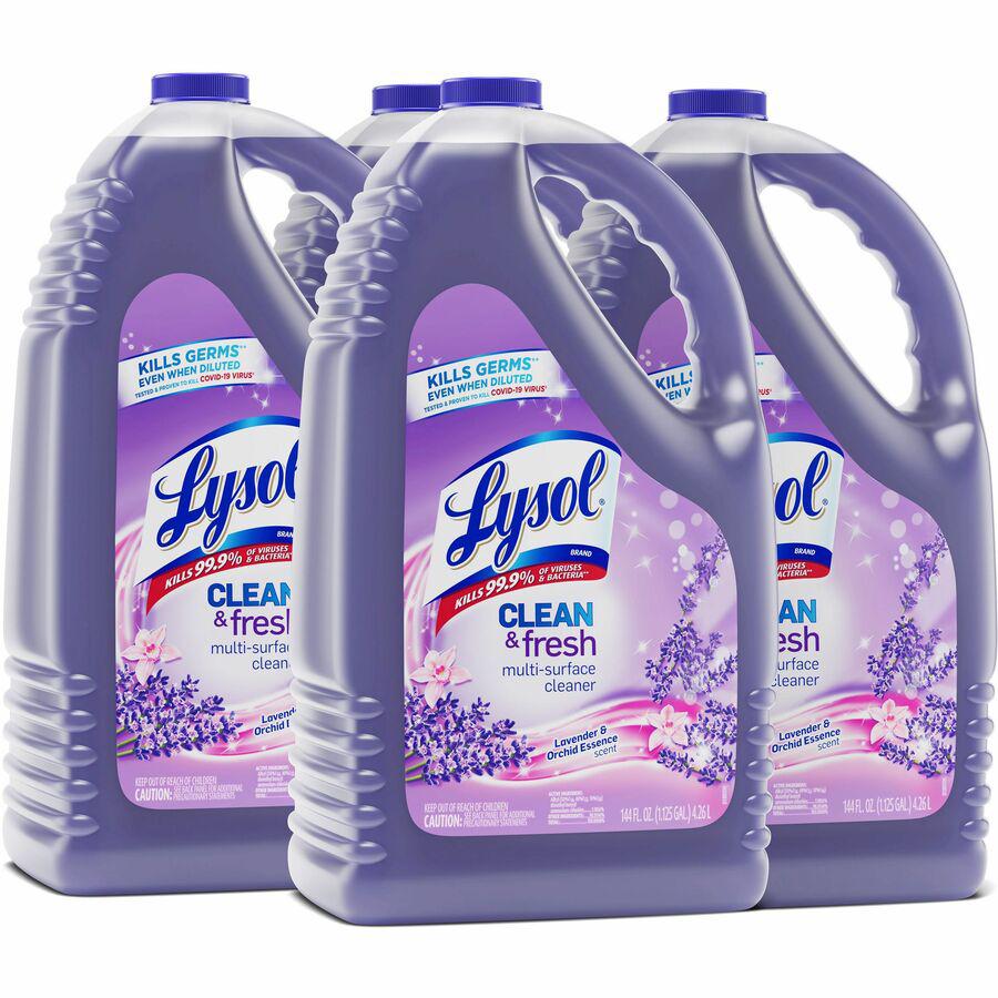 Lysol Clean/Fresh Lavender Cleaner - Liquid - 144 fl oz (4.5 quart) - Clean & Fresh Lavender Orchid Scent - 4 / Carton - Purple. Picture 2