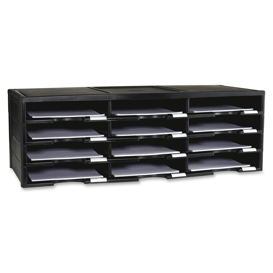 Storex 12-compartment Organizer - 6000 x Sheet - 12 Compartment(s) - 9.50" x 12" - 10.5" Height x 14.1" Width31.4" Length - 100% Recycled - Polystyrene - 1 Each. Picture 7