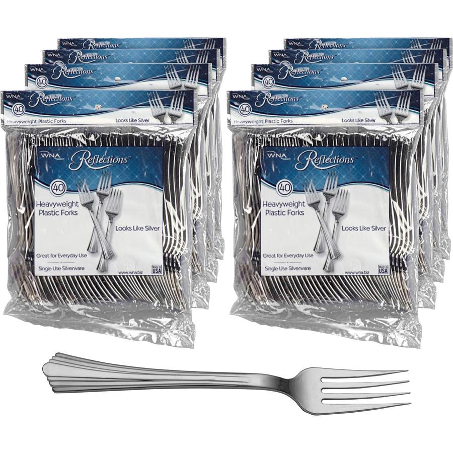 Reflections Classic Silver-look Fork - 40 / Pack - 320/Carton - Fork - Disposable - Silver. Picture 4