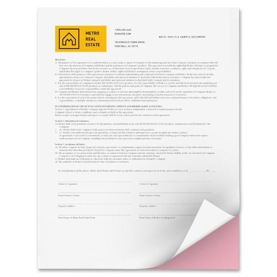 Xerox Bold Digital Carbonless Paper - Letter - 8 1/2" x 11" - 2500 / Carton - Sustainable Forestry Initiative (SFI) - Capsule Control Coating - White, Pink. Picture 6