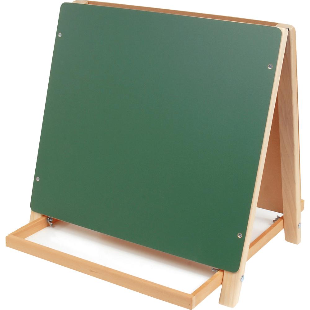 Flipside Dual Surface Table Top Easel - White/Green Surface - Rectangle - Tabletop - Assembly Required - 1 Each. Picture 2
