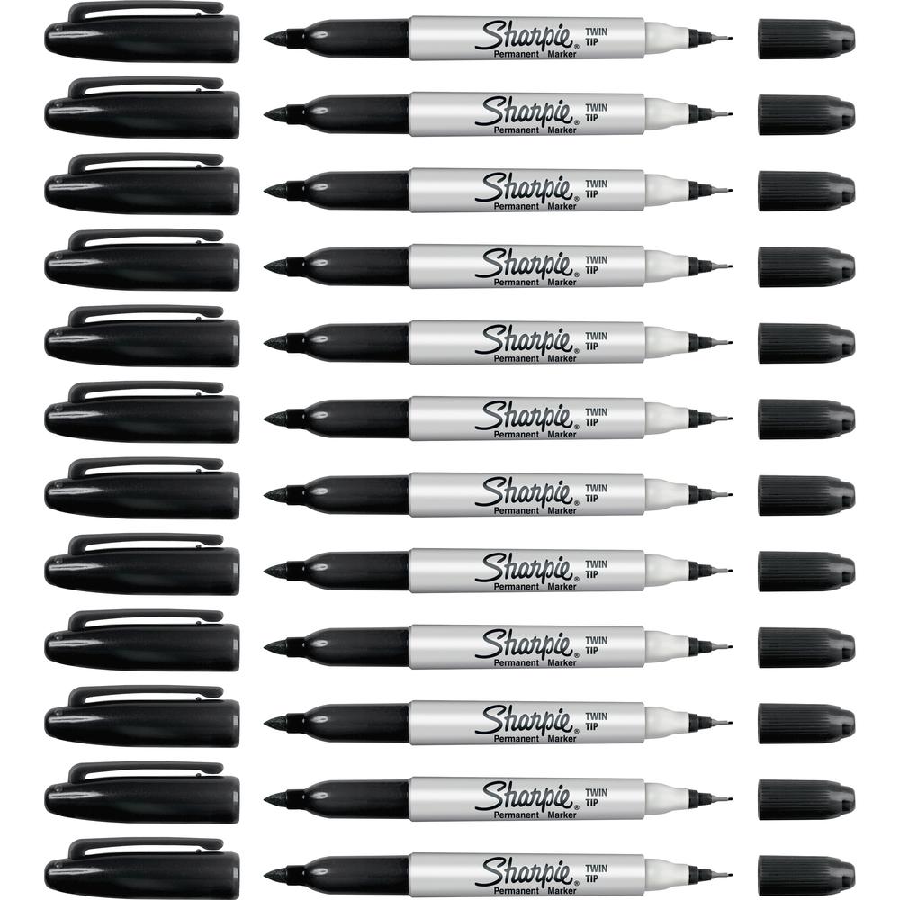 Sharpie Twin Tip Markers - Ultra Fine, Fine Marker PointAlcohol Based Ink - 12 / Box. Picture 2