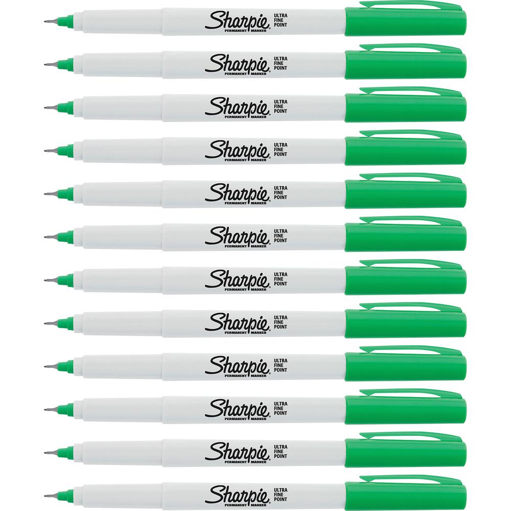 Sharpie Precision Permanent Markers - Ultra Fine Marker Point - Narrow Marker Point Style - Green Alcohol Based Ink - 12 / Box. Picture 2
