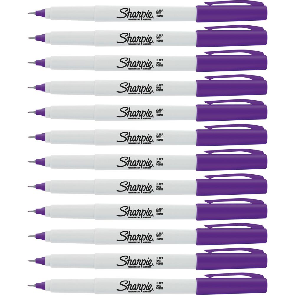 Sharpie Precision Permanent Markers - Ultra Fine Marker Point - Purple Alcohol Based Ink - 12 / Box. Picture 2