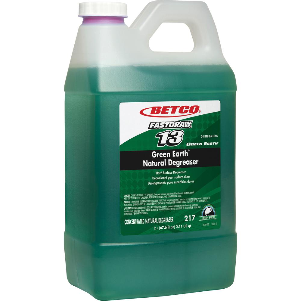 Betco Green Earth Natural Degreaser - FASTDRAW 13 - Concentrate Liquid - 67.6 fl oz (2.1 quart) - 1 Each - Dark Green. Picture 2