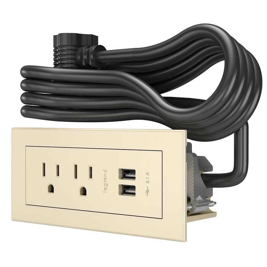 C2G Wiremold Radiant Furniture Power Center (2) Outlet (2) USB, Light Almond - 2 x AC Power, 2 x USB - 3.10 A Current - Surface-mountable - Light Almond. Picture 2