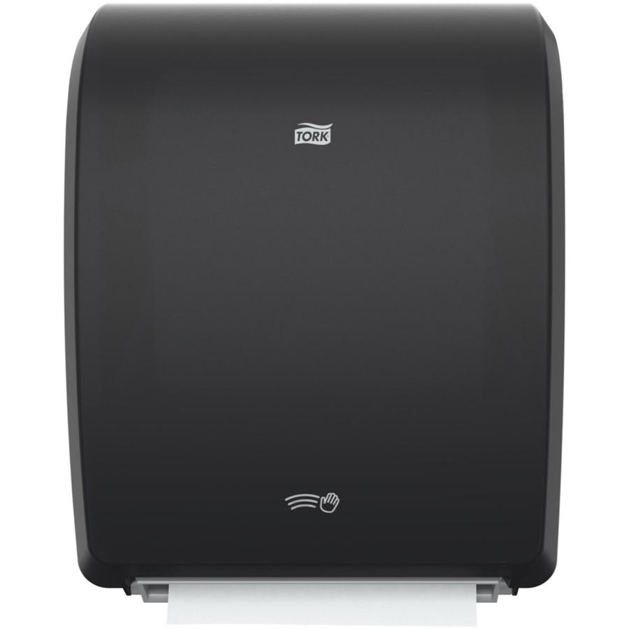 TORK Electronic Hand Towel Roll Dispenser - Roll Dispenser - 16" Height x 12.3" Width x 9.3" Depth - Plastic - Black - Durable, Easy-to-load - 1. Picture 2