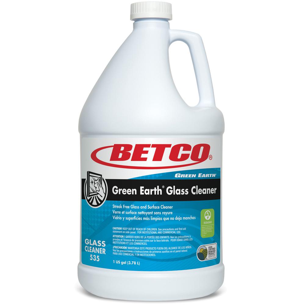 Betco Green Earth Glass Cleaner - Concentrate Liquid - 128 fl oz (4 quart) - 4 / Carton - Blue. Picture 2