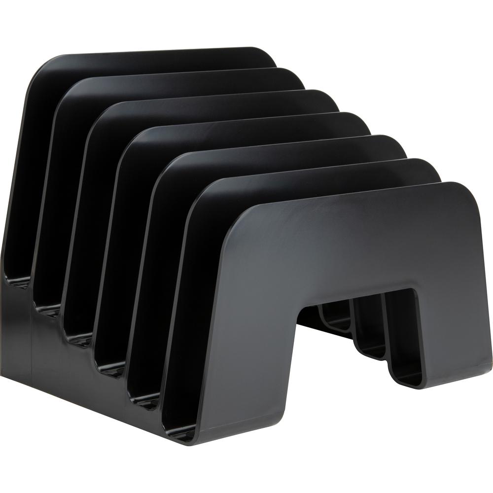 Business Source 6-slot Inclined Desk Step Sorter - 6 Compartment(s) - 6.5" Height x 8" Width x 7.8" Depth - Desktop - 25% Recycled - Plastic - 1 Each. Picture 3