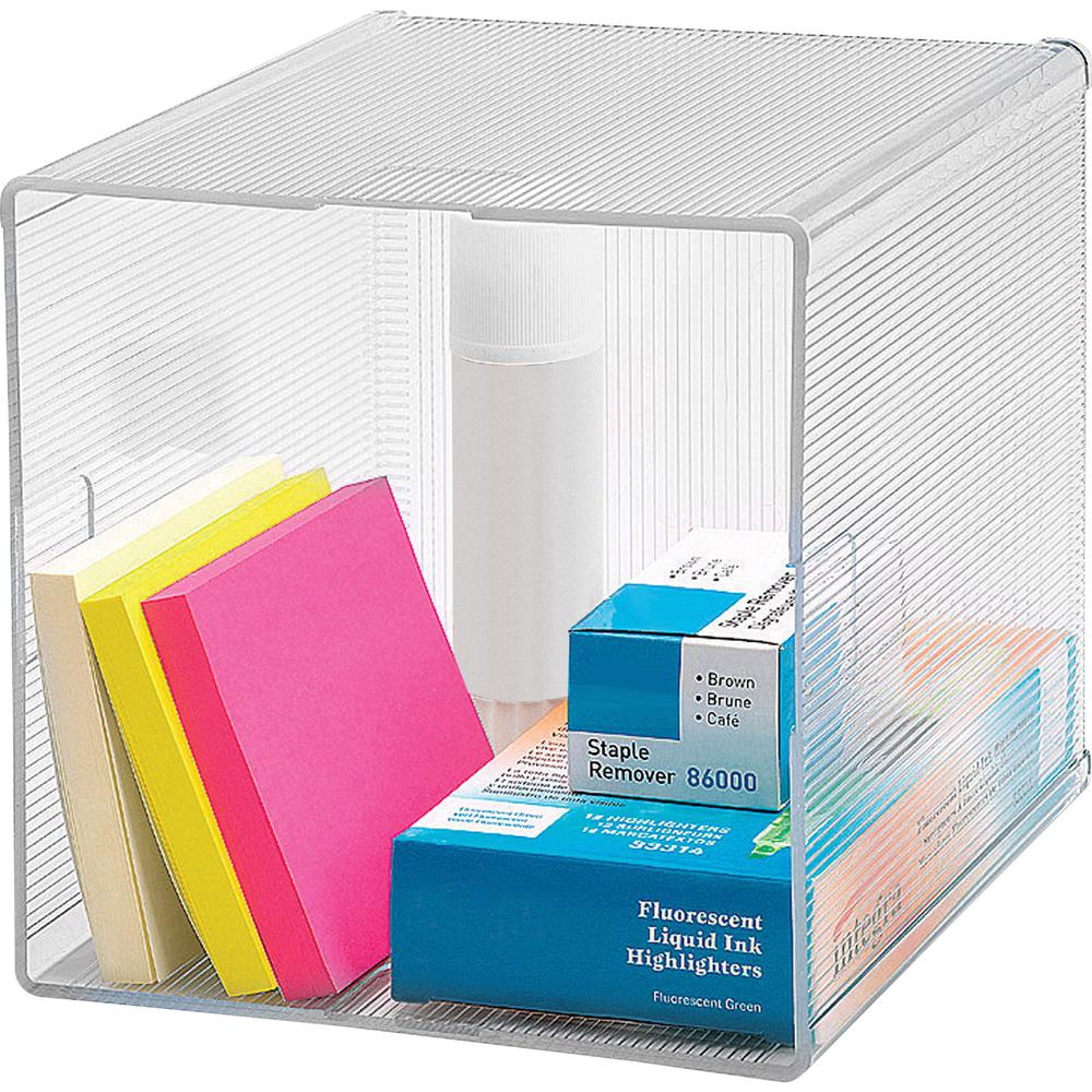 Business Source Clear Cube Storage Cube Organizer - 6" Height x 6" Width x 6" Depth - Desktop - 1 Each. Picture 2