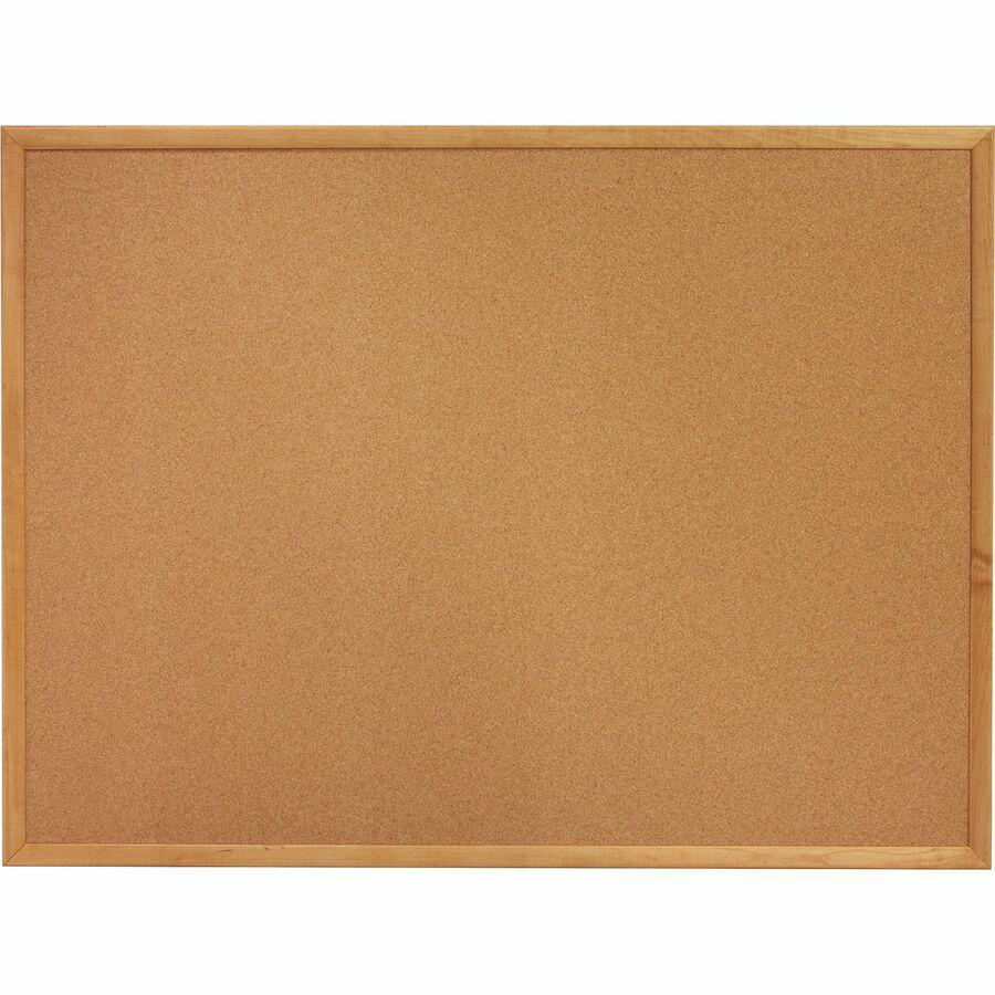 Lorell Bulletin Board - 24" Height x 36" Width - Cork Surface - Long Lasting, Warp Resistant - Brown Oak Frame - 1 Each. Picture 10