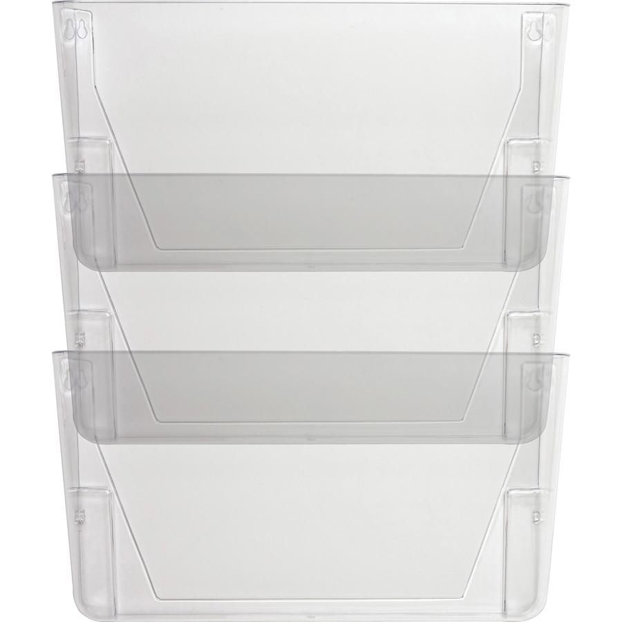 Lorell Wall File Pockets - 14.8" Height x 13.1" Width x 4.3" Depth - 3 / Pack. Picture 3
