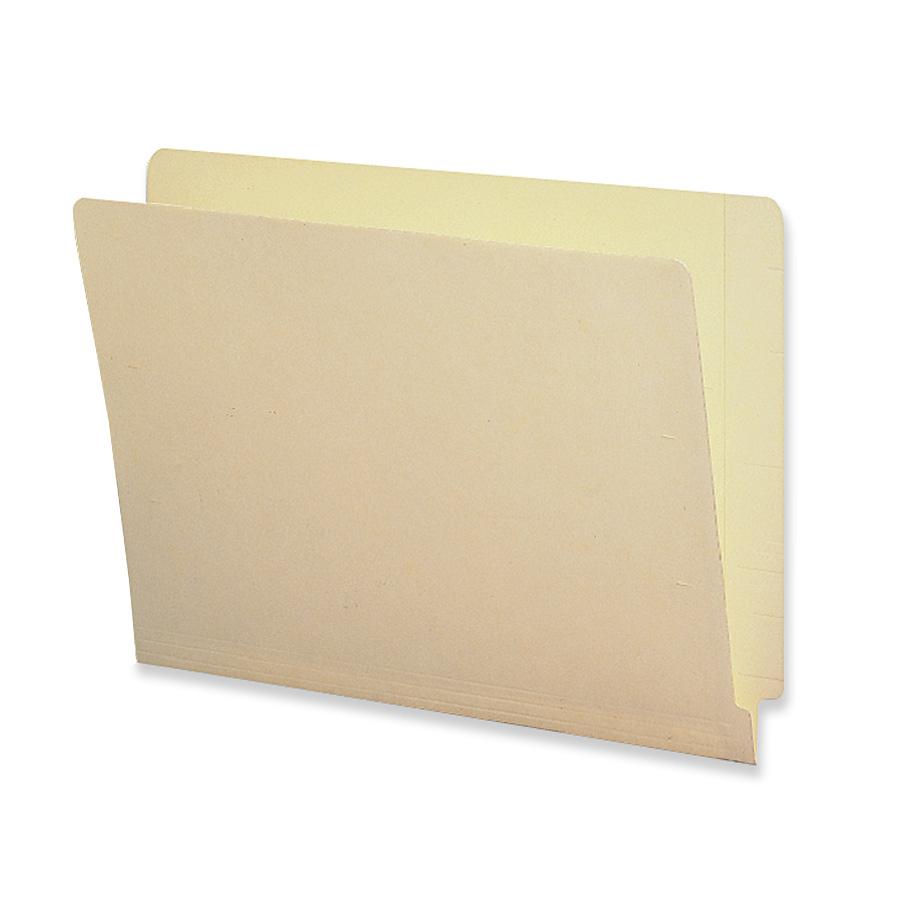 Business Source Straight Tab Cut Letter Recycled End Tab File Folder - 8 1/2" x 11" - End Tab Location - 10% Recycled - 100 / Box. Picture 2