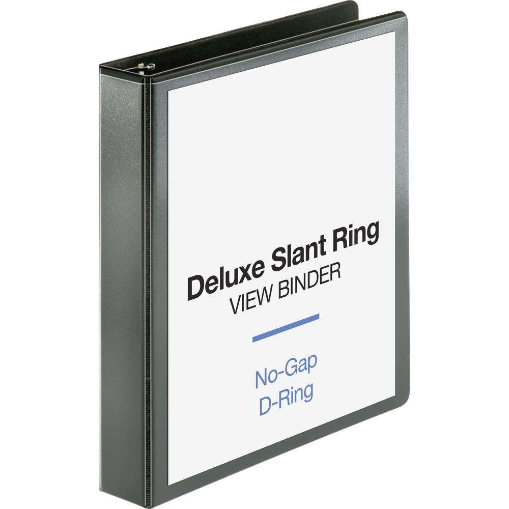 Business Source Slant-D Ring Binder - 1 1/2" Binder Capacity - Letter - 8 1/2" x 11" Sheet Size - 375 Sheet Capacity - Slant D-Ring Fastener(s) - 2 Internal Pocket(s) - Polypropylene, Chipboard - Blac. Picture 3