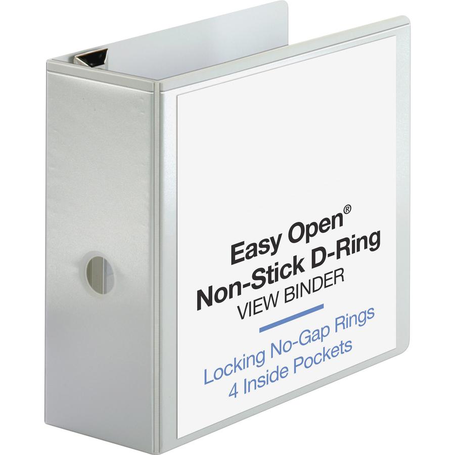 Business Source Locking D-Ring View Binder - 5" Binder Capacity - Letter - 8 1/2" x 11" Sheet Size - 925 Sheet Capacity - D-Ring Fastener(s) - 4 Inside Front & Back Pocket(s) - Polypropylene-covered C. Picture 2