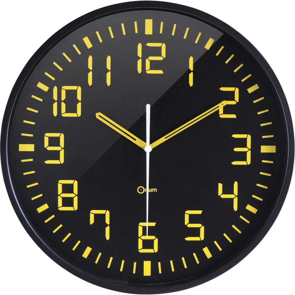 Orium Silent Contrasting Clock - Analog - Quartz - Black Main Dial - Black/Acrylonitrile Butadiene Styrene (ABS) Case. Picture 2