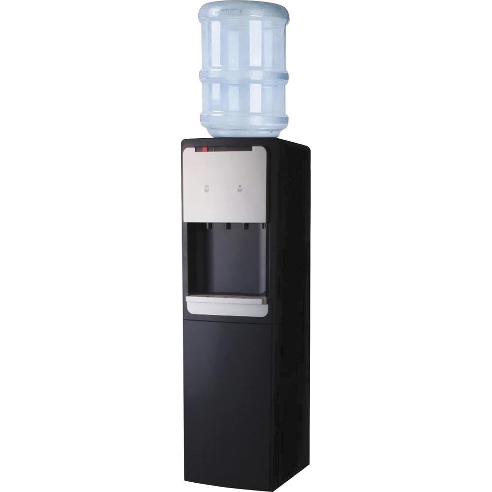Genuine Joe 110-volt Water Cooler - 1.32 gal - 38" x 13.4" x 12.3" - Black, Silver. Picture 2
