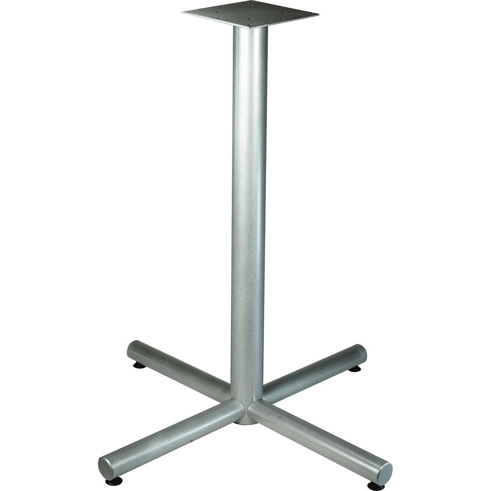 Lorell Hospitality 36" Bistro-Height Tabletop X-leg Base - Metallic Silver X-shaped Base - 40.75" Height x 32" Width - Assembly Required - 1 Each. Picture 2