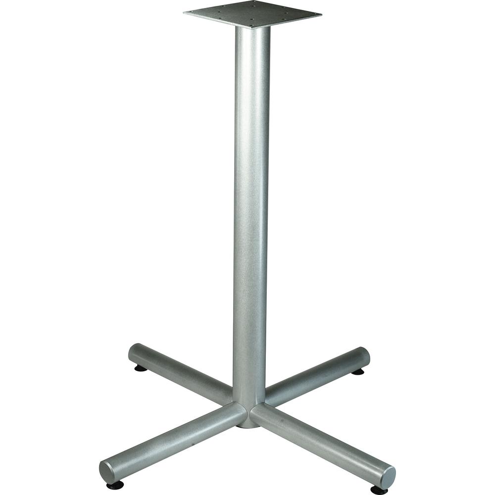 Lorell Hospitality 42" Bistro-Height Tabletop X-leg Base - Metallic Silver X-shaped Base - 40.75" Height x 36" Width - Assembly Required - 1 Each. Picture 2