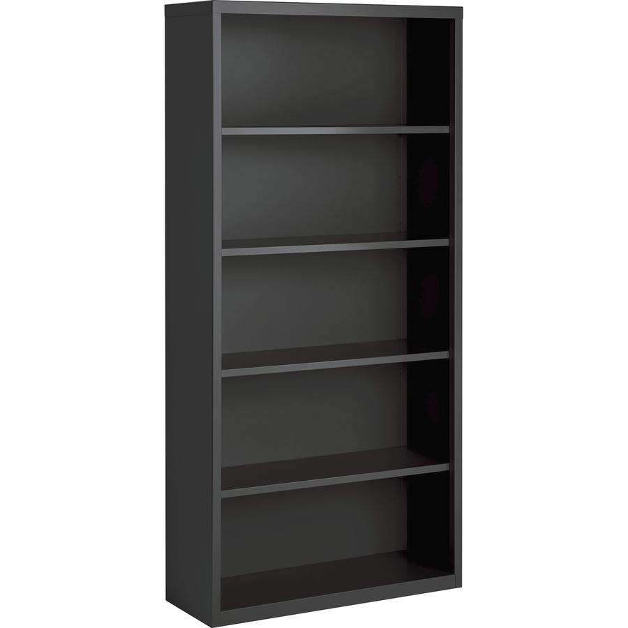 Lorell Fortress Series Bookcase - 34.5" x 13"72" - 5 Shelve(s) - Material: Steel - Finish: Charcoal, Powder Coated - Adjustable Shelf, Welded, Durable. Picture 7