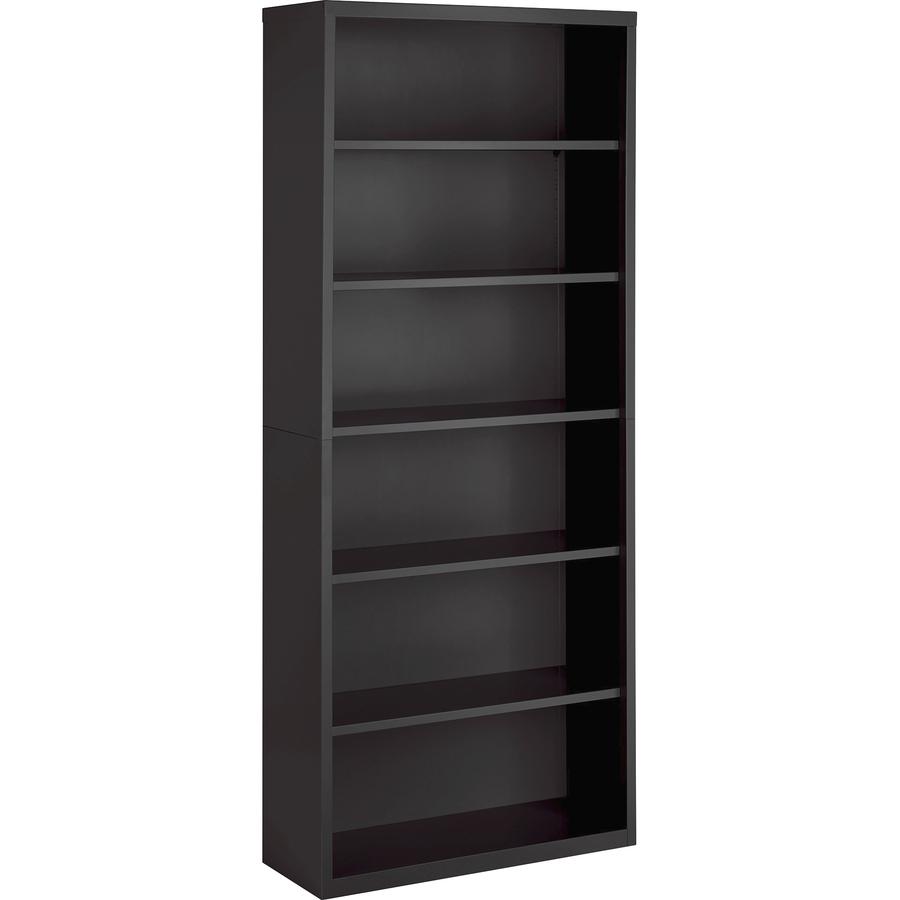 Lorell Fortress Series Bookcase - 34.5" x 13"82" - 6 Shelve(s) - Material: Steel - Finish: Charcoal, Powder Coated - Adjustable Shelf, Welded, Durable. Picture 7