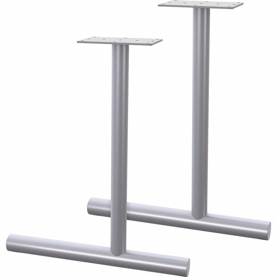 Lorell Training Table C-Leg Table Base with Glides - Metallic Silver C-leg Base - 1 / Set. Picture 2