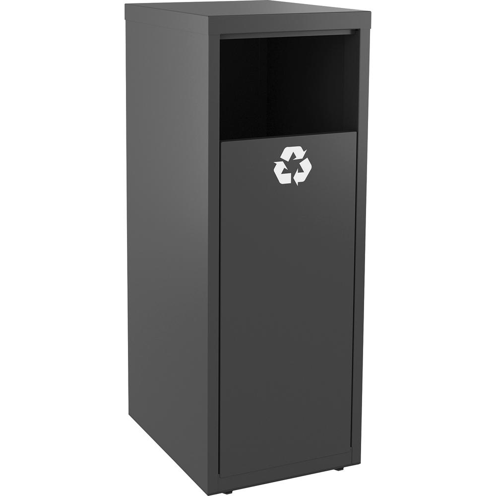 Lorell Recycling Tower - 10 gal Capacity - 40.2" Height x 18.6" Width - Charcoal Gray. Picture 3