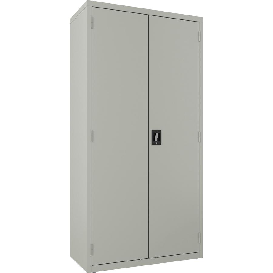 Lorell Fortress Series Wardrobe Cabinet - 18" x 36" x 72" - 2 x Door(s) - Locking Door - Gray - Steel - Recycled. Picture 8