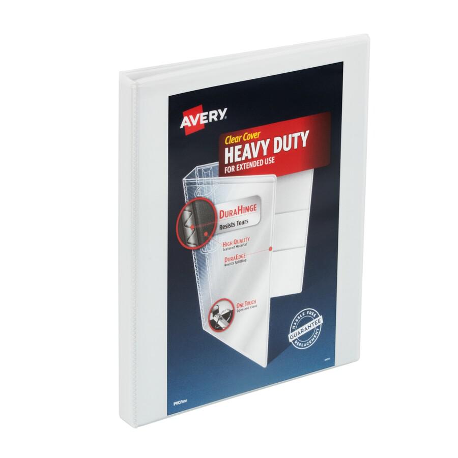 Avery&reg; Heavy-Duty View Binder - 1/2" Binder Capacity - Letter - 8 1/2" x 11" Sheet Size - 135 Sheet Capacity - Slant Ring Fastener(s) - 4 Pocket(s) - Polypropylene - Recycled - Pocket, Heavy Duty,. Picture 3