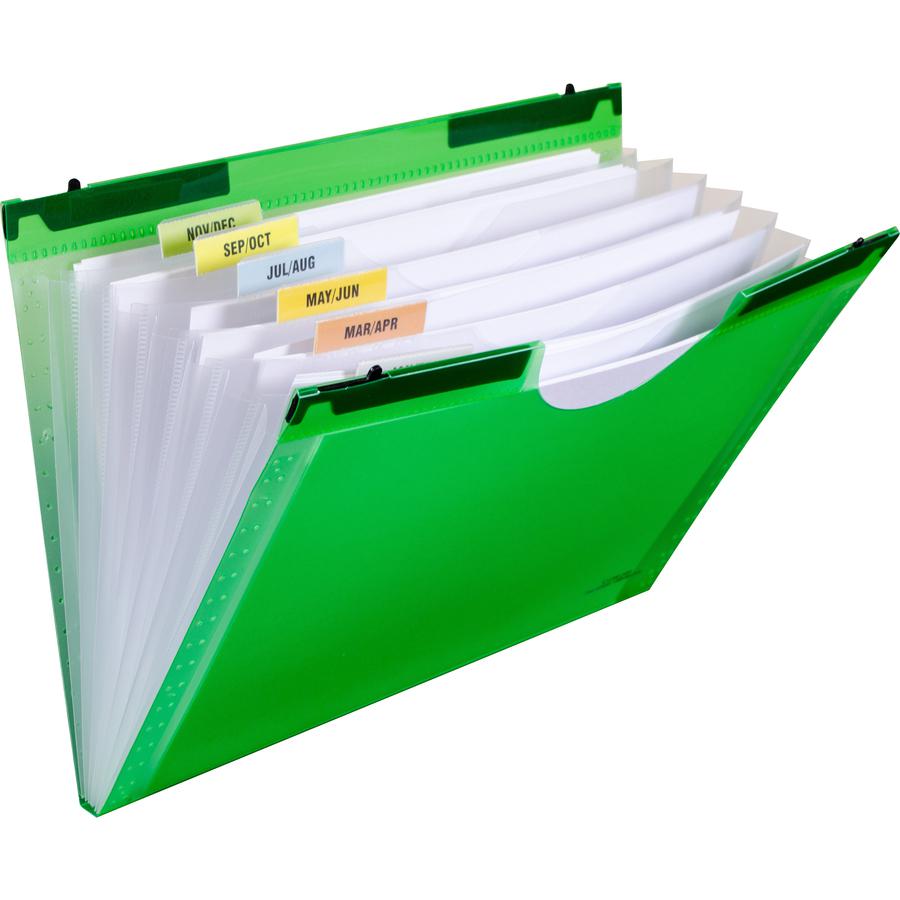 C-Line Fashion Letter Expanding File - 8 1/2" x 11" - 7 Pocket(s) - Green - 1 Each. Picture 2