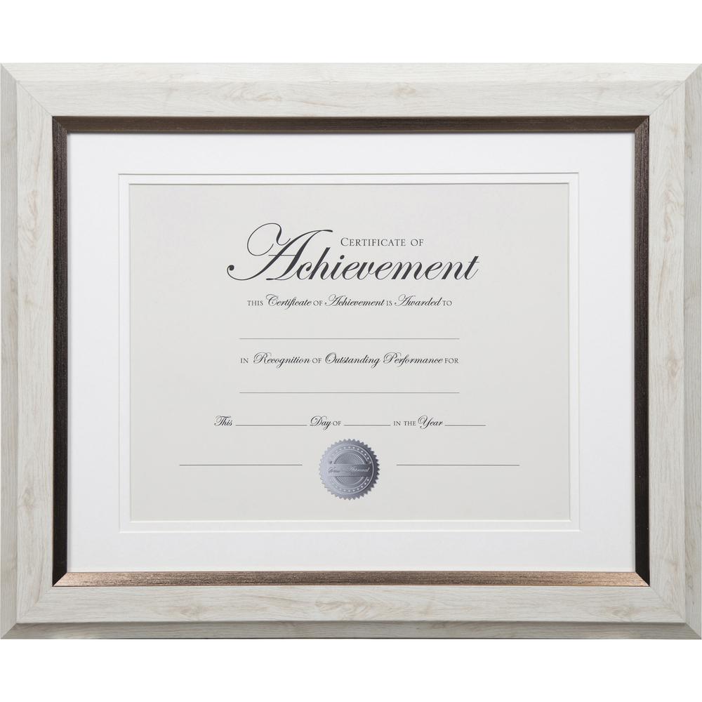 Dax 2-tone Bronze Document Frame - 16.80" x 14.90" x 1" Frame Size - Holds 11" x 14" Insert - Rectangle - Vertical, Horizontal - 1 Each - White. Picture 2