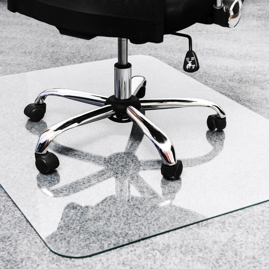 Glaciermat&reg; Heavy Duty Glass Chair Mat for Hard Floors & Carpets - 48" x 60" - Crystal Clear Rectangular Glass Chair Mat For Hard Floor and All Carpet Piles - 60" L x 48" W x 0.2" D. Picture 2