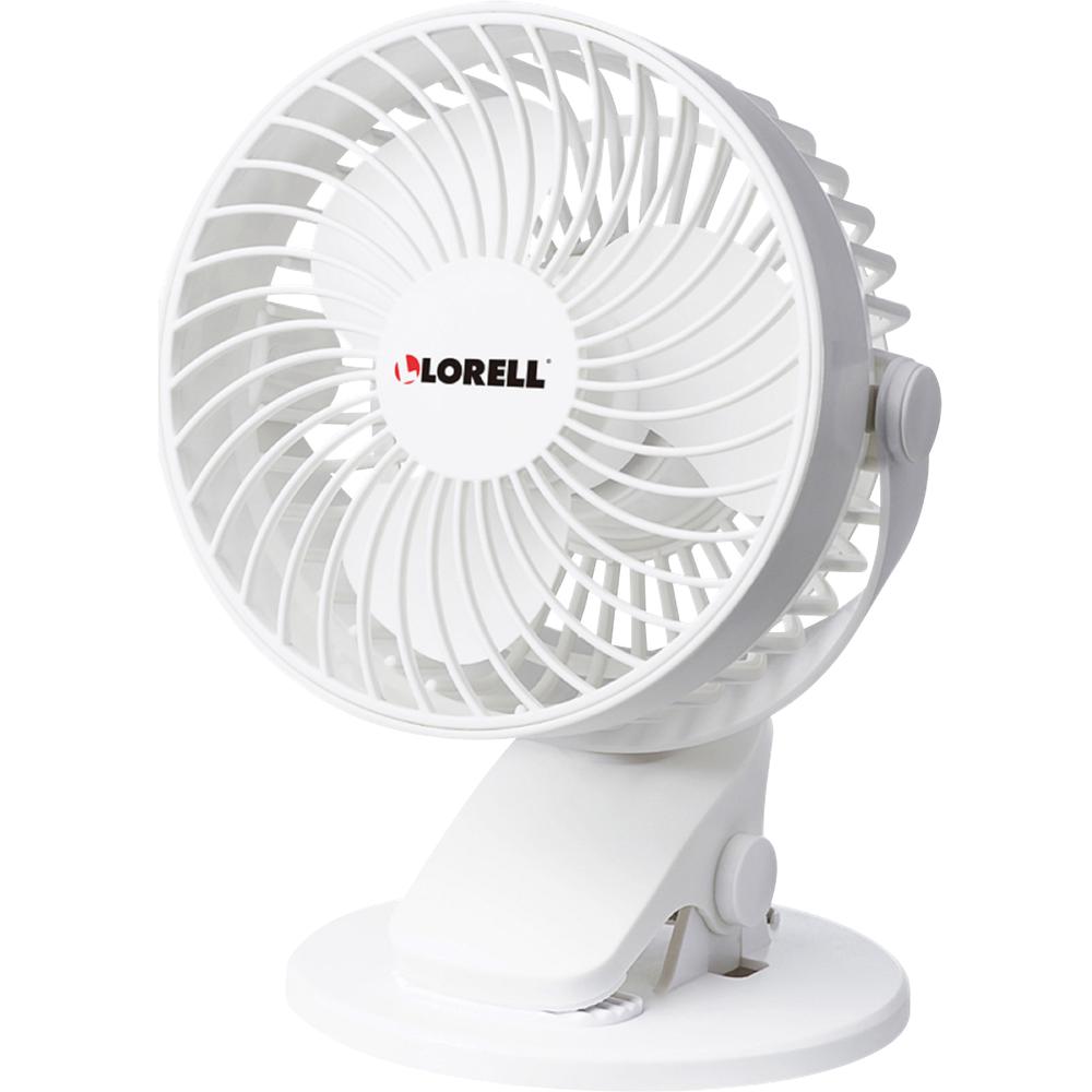 Lorell USB Personal Fan - 127 mm Diameter - 2 Speed - Breeze Mode, Quiet, Adjustable Tilt Head - 7.7" Height x 5.8" Width - White. Picture 2