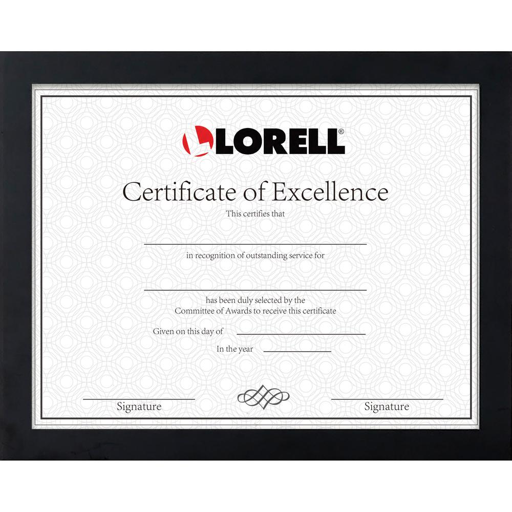 Lorell Certificate Frame - 8.50" x 11" Frame Size - Rectangle - Desktop - Horizontal, Vertical - 1 Each - Black. Picture 4