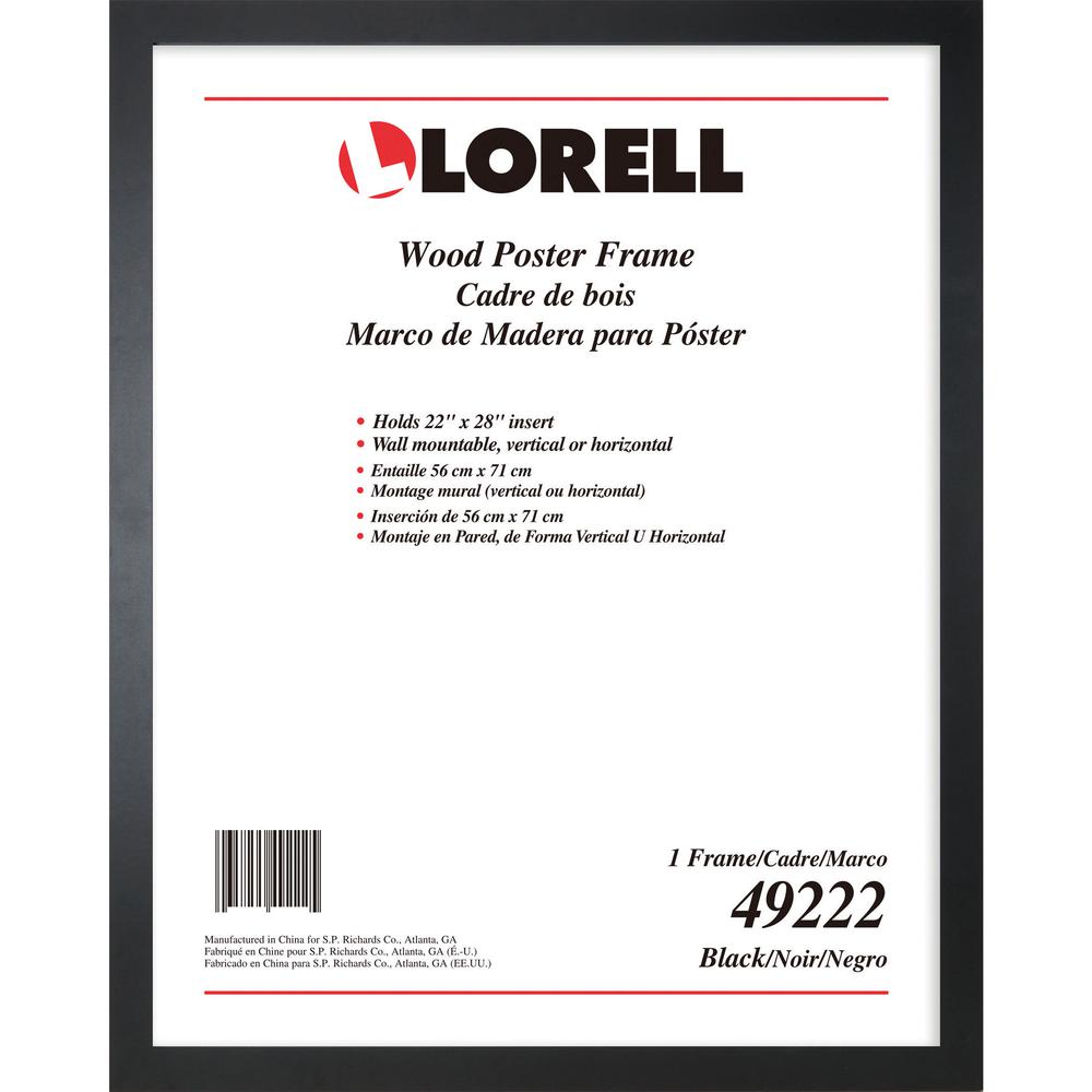 Lorell Solid Wood Poster Frame - 22" x 28" Frame Size - Rectangle - Horizontal, Vertical - 1 Each - Black. Picture 4