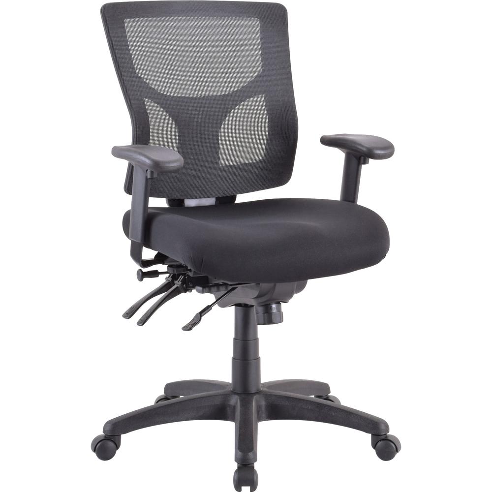 Lorell Conjure Executive Mid-back Mesh Back Chair - Black Seat - Black Back - 5-star Base - 1 Each. Picture 4