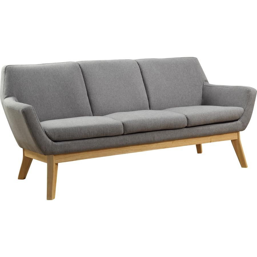 Lorell Quintessence Collection Upholstered Sofa - 19.8" x 73.3" x 32.8" - Material: Wood Leg - Finish: Gray. Picture 5