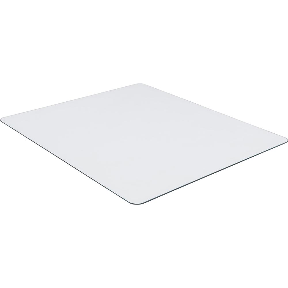 Lorell Tempered Glass Chairmat - Floor - 50" Length x 44" Width x 0.250" Thickness - Rectangular - Tempered Glass - Clear - 1Each. Picture 4