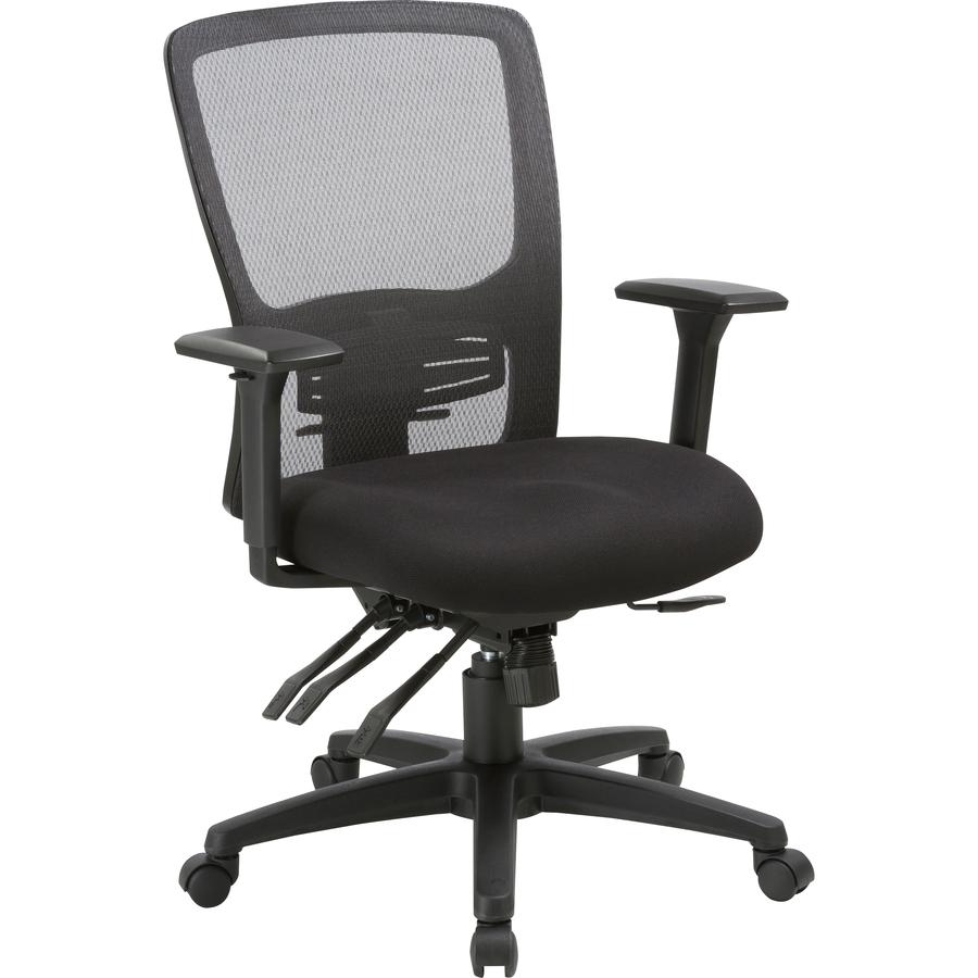 Lorell High-back Mesh Chair - Black Seat - Black Back - 5-star Base - 28.5" Length x 28.5" Width - 45" Height - 1 Each. Picture 3