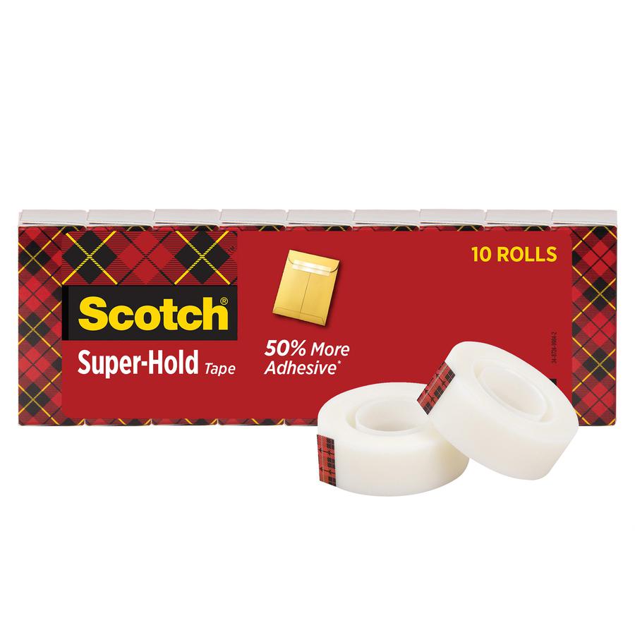 Scotch Super-Hold Tape - 27.78 yd Length x 0.75" Width - 10 / Pack - Clear. Picture 4