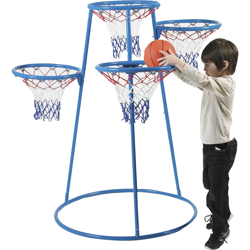 Angeles 4-Hoop Basketball Stand - Blue, Black - Metal - 1 Each. Picture 2