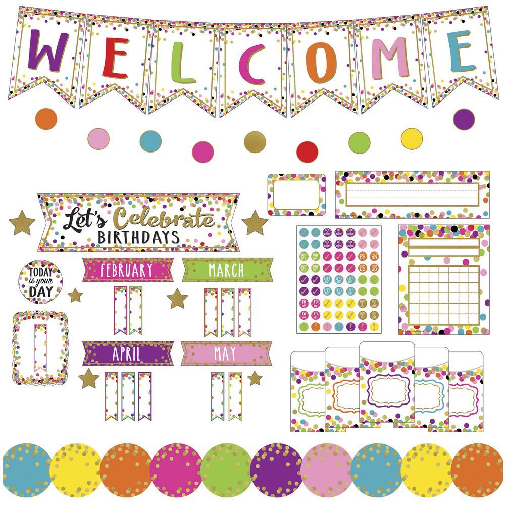 Teacher Created Resources Confetti Decor Bulletin Set - Fun, Learning Theme/Subject - Assorted - 1 / Set. Picture 2
