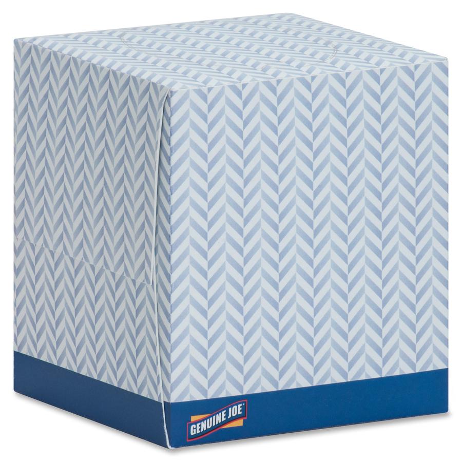 Genuine Joe Cube Box Facial Tissue - 2 Ply - Interfolded - White - 85 Per Box - 1728 / Pallet. Picture 8